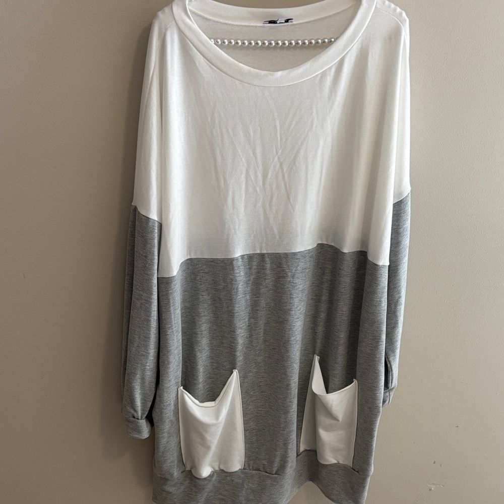 White Birch color block dress size 2x